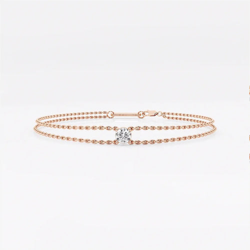 Round Lab Grown Diamond Chain Bracelet
