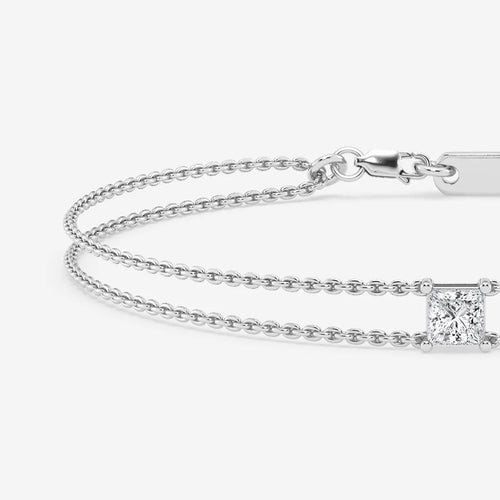 Princess Lab Grown Diamond Chain Bracelet