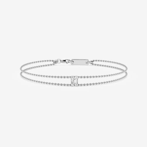 Emerald Lab Grown Diamond Chain Bracelet