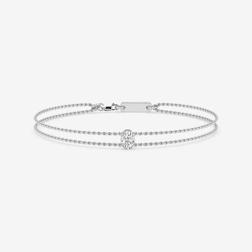 Oval Lab Grown Diamond Chain Bracelet