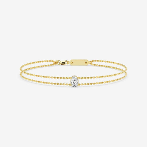 Oval Lab Grown Diamond Chain Bracelet