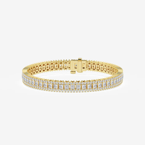 Princess Lab Grown Diamond Railroad Bracelet