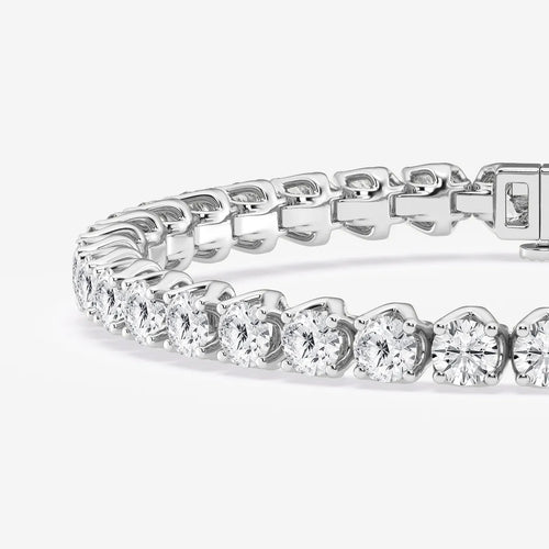 Round Lab Grown Diamond Tulip Prong Tennis Bracelet