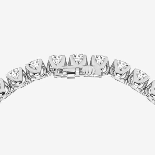 Round Lab Grown Diamond Tulip Prong Tennis Bracelet