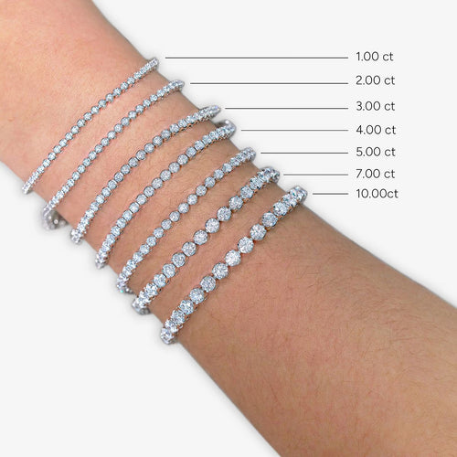 Round Lab Grown Diamond Tulip Prong Tennis Bracelet