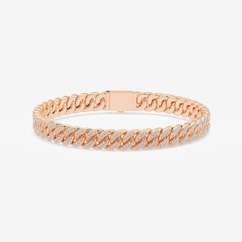 Round Lab Grown Diamond Cuban Link Bracelet