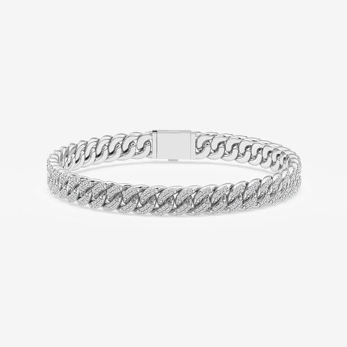 Round Lab Grown Diamond Cuban Link Bracelet