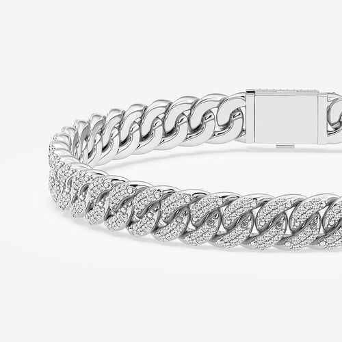 Round Lab Grown Diamond Cuban Link Bracelet
