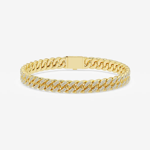 Round Lab Grown Diamond Cuban Link Bracelet