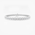 Round Lab Grown Diamond Half Bezel Tennis Bracelet