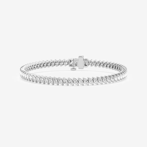 Marquise Lab Grown Diamond Diagonal Tennis Bracelet
