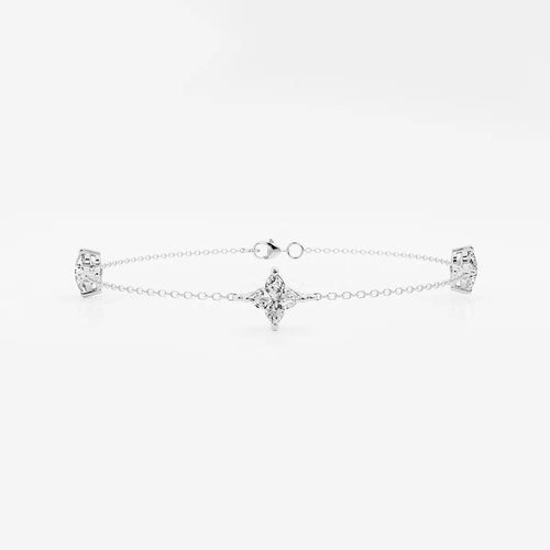Flower Lab Grown Diamond Three Station Bracelet