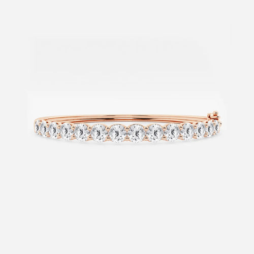 Round Lab Grown Diamond Bangle Bracelet - 7 Inches