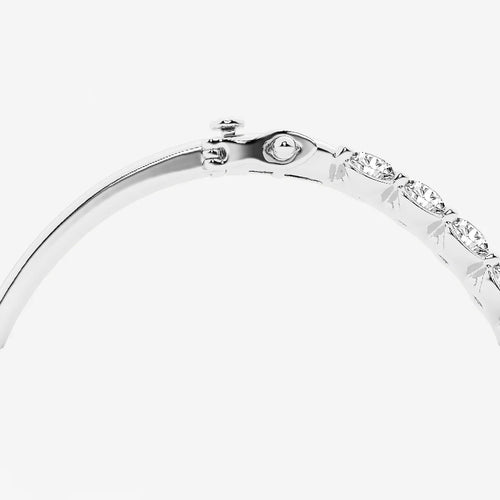 Round Lab Grown Diamond Bangle Bracelet - 7 Inches