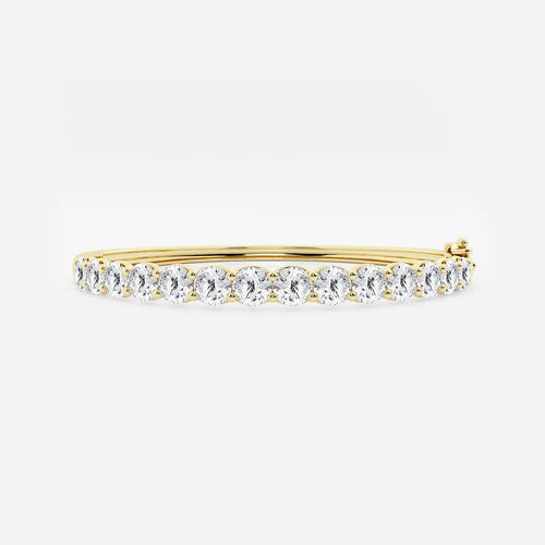 Round Lab Grown Diamond Bangle Bracelet - 7 Inches