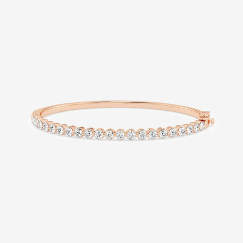 Round Lab Grown Diamond Floating Bangle Bracelet