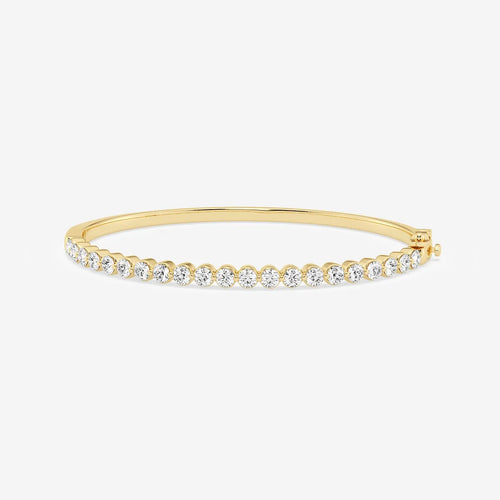 Round Lab Grown Diamond Floating Bangle Bracelet