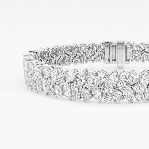 Round, Pear, Marquise Lab Grown Diamond Alternating Bracelet