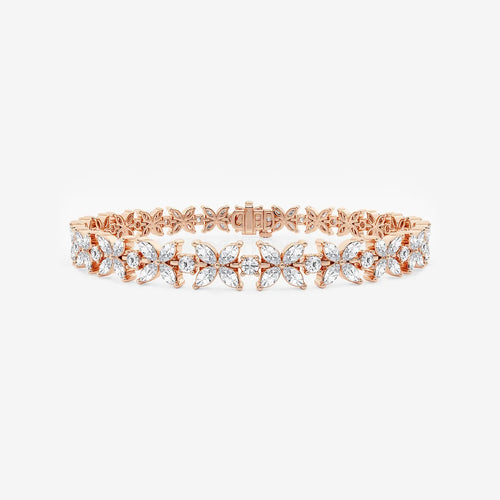 Marquise and Round Lab Grown Diamond XO Bracelet