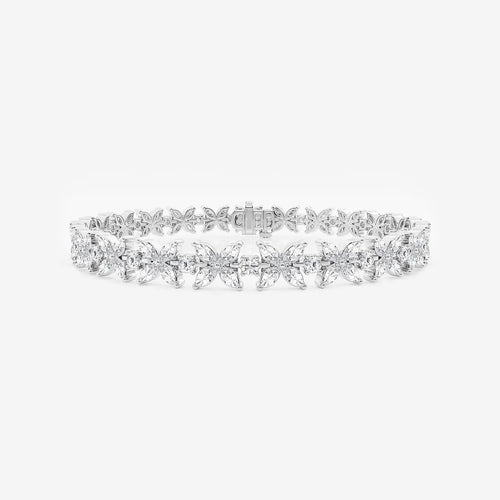 Marquise and Round Lab Grown Diamond XO Bracelet