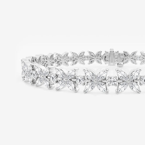 Marquise and Round Lab Grown Diamond XO Bracelet