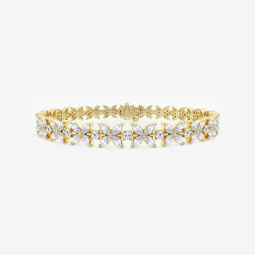 Marquise and Round Lab Grown Diamond XO Bracelet