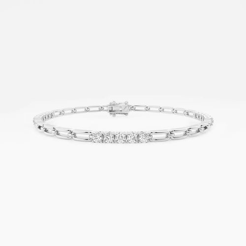 Round Lab Grown Diamond Paper Clip Bracelet