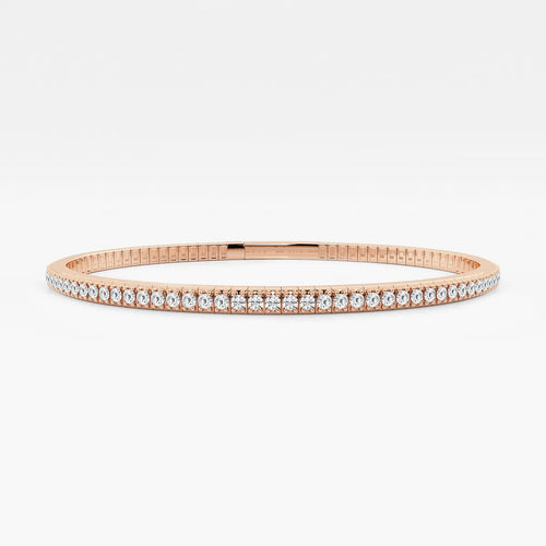 Round Lab Grown Diamond Flex Bangle Bracelet