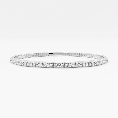 Round Lab Grown Diamond Flex Bangle Bracelet