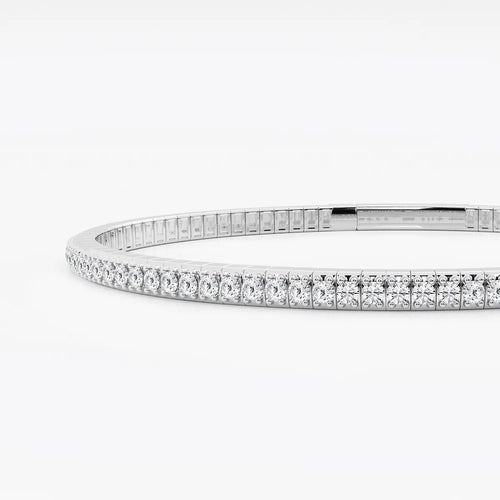 Round Lab Grown Diamond Flex Bangle Bracelet