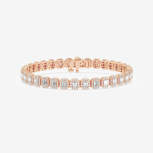 Emerald Lab Grown Diamond Halo Bracelet