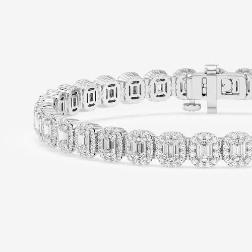 Emerald Lab Grown Diamond Halo Bracelet