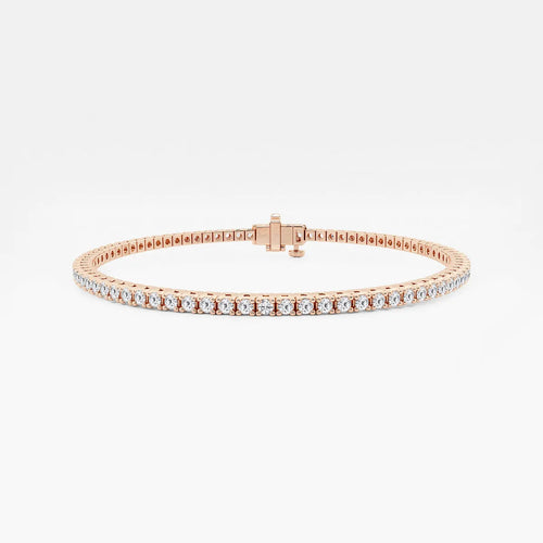 Round Lab Grown Diamond Four Prong Box Tennis Bracelet