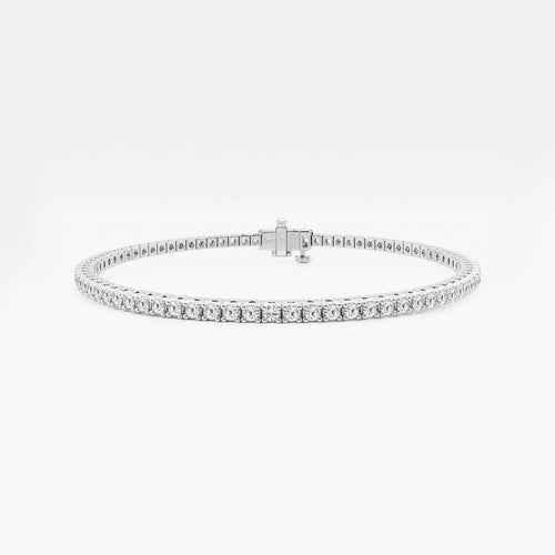 Round Lab Grown Diamond Four Prong Box Tennis Bracelet