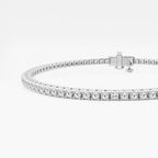 Round Lab Grown Diamond Four Prong Box Tennis Bracelet
