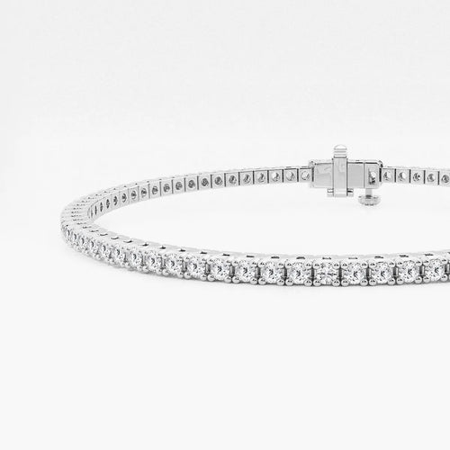 Round Lab Grown Diamond Four Prong Box Tennis Bracelet