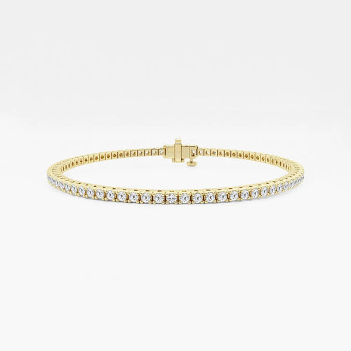 Round Lab Grown Diamond Four Prong Box Tennis Bracelet