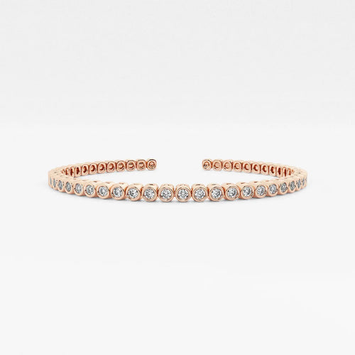 Round Lab Grown Diamond Bold Bangle Bracelet