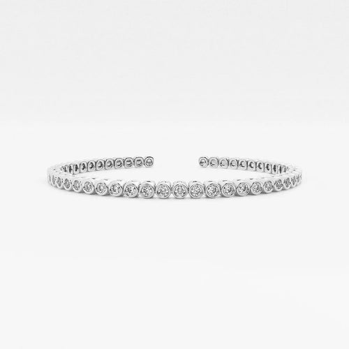 Round Lab Grown Diamond Bold Bangle Bracelet