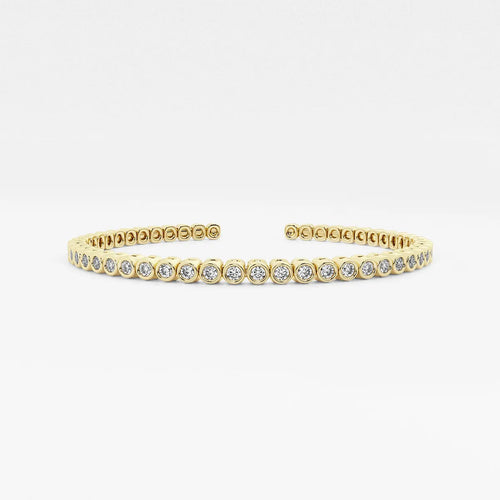 Round Lab Grown Diamond Bold Bangle Bracelet