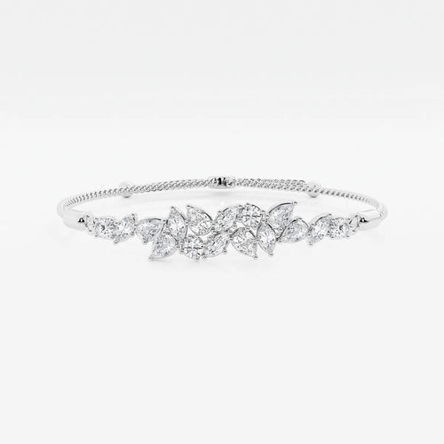 Multi-Shape Lab Grown Diamond Abstract Floral Bolo Bracelet