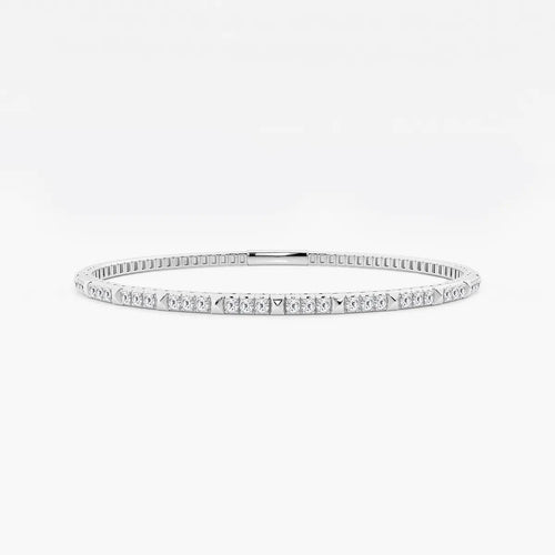 Round Lab Grown Diamond Flex Bangle Bracelet