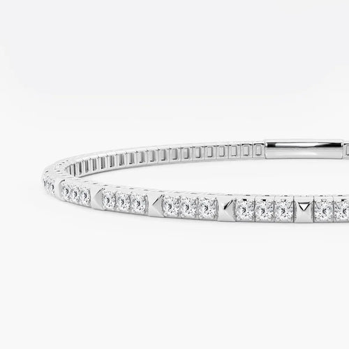 Round Lab Grown Diamond Flex Bangle Bracelet