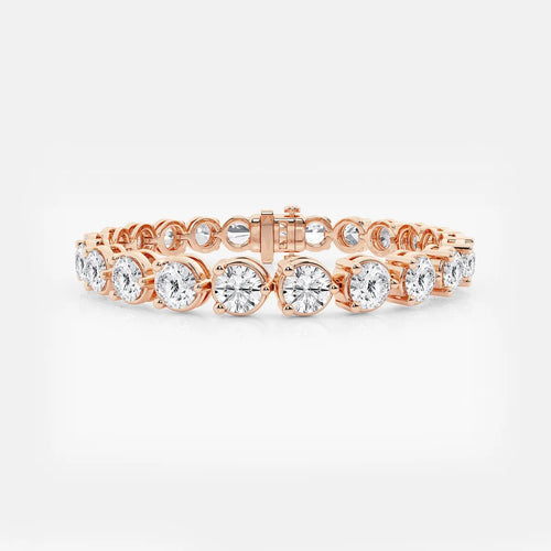 Round Lab Grown Diamond Three Prong Tennis Bracelet