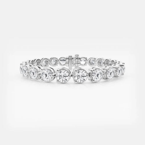 Round Lab Grown Diamond Three Prong Tennis Bracelet