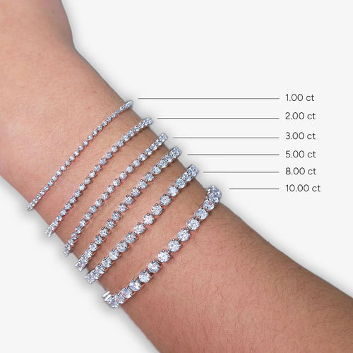 Round Lab Grown Diamond Three Prong Tennis Bracelet