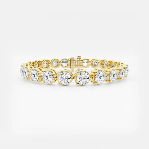 Round Lab Grown Diamond Three Prong Tennis Bracelet