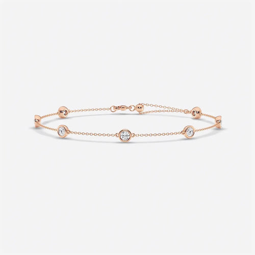 Round Lab Grown Diamond Anklet