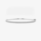 Round Lab Grown Diamond Pave Bangle Bracelet Platinum