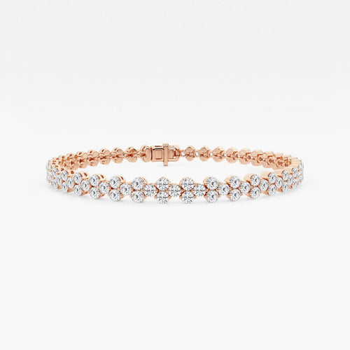 Round Lab Grown Diamond Double Row Bracelet